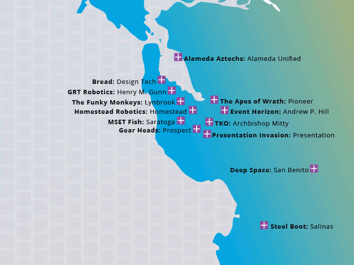 Map of the different robotics locations